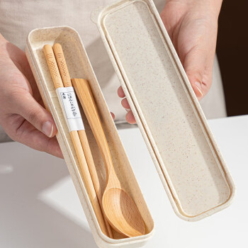 半物生活便携餐具日式木筷木勺套装木质筷子勺子带收纳盒学生儿童旅行餐具