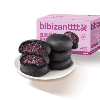 比比赞（BIBIZAN）五黑桑葚紫米饼600g/箱 饱腹粗粮早餐面包饼干蛋糕点心休闲零食品
