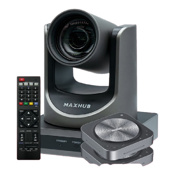MAXHUB视频会议设备全套装系统12倍光学变焦高清云台摄像头+全向麦克风6米拾音*2会议室解决方案40-60㎡