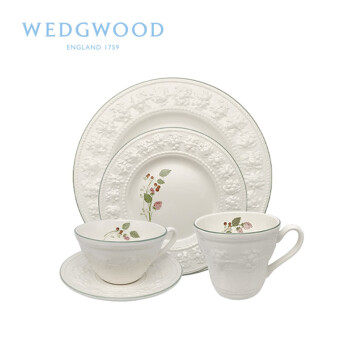 WEDGWOOD威基伍德 欢愉假日树莓餐具5件套组 欧式盘碟杯精致下午茶咖啡