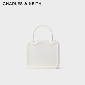 CHARLES&KEITH小方Perline饼干包手提包单肩包包女包生日礼物CK2-30781598 White白色 S