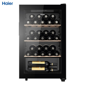 海尔（Haier） 家用红酒柜恒温立式冷藏保鲜冷柜冷藏93升 葡萄酒 JC-93GHUD1 (30瓶装)