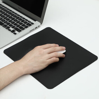 BUBM 鼠标垫小号 家用办公游戏鼠标垫防滑皮质垫笔记本台式电脑鼠标垫便携 BGZD-XS 黑+黑色
