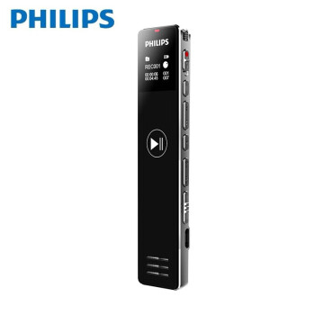 飞利浦PHILIPS专业录音笔VTR5101一键录音高清降噪外放同步超大容量可扩内存卡【8GB】 锖色 官方标配8GB