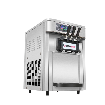 乐创（lecon）冰淇淋机商用软冰激凌机器全自动雪糕机甜筒机型圣代机不锈钢小型台式 S20TS