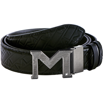 万宝龙MONTBLANC M系列黑色板扣腰带/皮带120x3.5cm 129447父亲节