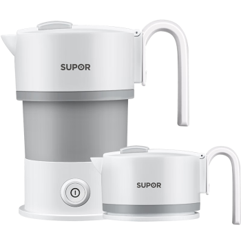 苏泊尔（SUPOR）电热水壶 便携式烧水壶 SW-06J007 食品级硅胶折叠电水壶 出差旅行开水壶 0.6L