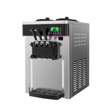 乐创（lecon）冰淇淋机商用雪糕机软冰激凌机全自动甜筒机圣代机小型不锈钢台式 YKF-8218T
