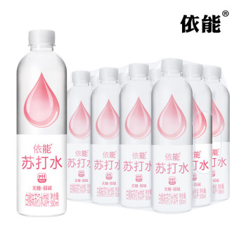 依能 水滴苏打水 白桃味【500ml×12瓶】×1件 加锌弱碱性饮料01.128