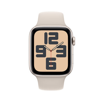 Apple Watch SE 2023款智能手表GPS款44毫米星光色铝金属表壳星光色运动型表带M/L