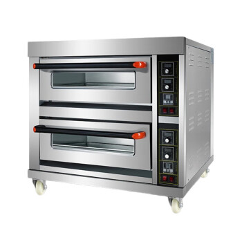 苏勒 电烤箱商用二层四盘大容量大型二盘蛋糕店面包烘焙专用燃气炉 旋钮款两层两盘