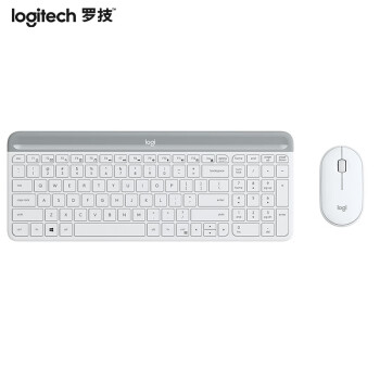 罗技（Logitech）MK470无线键鼠套装 超薄 商用办公 全尺寸键盘 白色