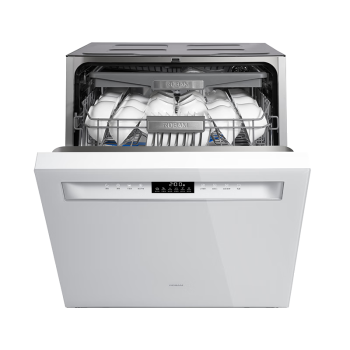 老板（Robam）盐系G1海盐白17+1套三层嵌入式洗碗机自动开关门独立热风烘干独立紫外消毒免费橱改W76A-G1