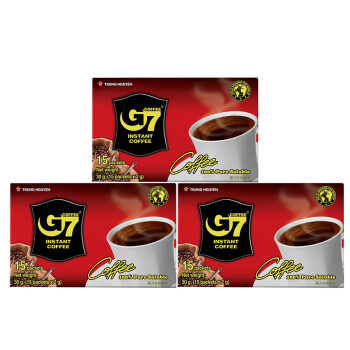 G7咖啡 速溶黑咖啡30g*3盒共45包 越南进口无糖咖啡