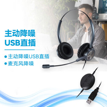 RuijieMAIRDIMRD809D话务耳机/教学耳机/主动降噪/适合老师/学生麦尔迪在线教育/USB双耳主动降噪(适用电脑)