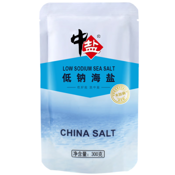 中盐 盐 低钠海盐300g*5 未加碘无碘盐 健康低钠减盐不减咸