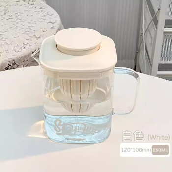 虎雀（HUQUE）玻璃杯耐高温茶水分离花茶杯高硼硅水杯（白色花茶杯850ml*2个）