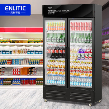 英利蒂克（Enlitic）商用展示柜冷藏超市便利店饮料冰箱冰柜啤酒柜水果蔬菜保鲜柜 680L直冷双门 ZH-680