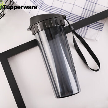 特百惠（Tupperware）茶韵塑料杯 男女学生夏季运动水杯子大容量带滤格 酷炫黑500ML