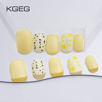 KGEG光疗穿戴美甲网红指甲贴片30片含果冻胶美甲工具可拆卸 香水柠檬