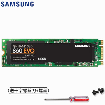 三星860 EVO M.2 2280 SATA 500G  NGFF SATA协议SSD固态硬盘 (MZ-N6E500BW) (单面颗粒)