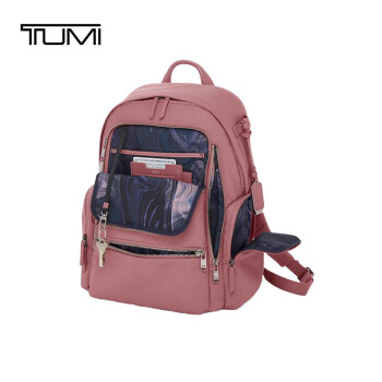 途明（TUMI）Voyageur系列女士商务旅行高端时尚双肩包0196600DSP灰粉色送礼物