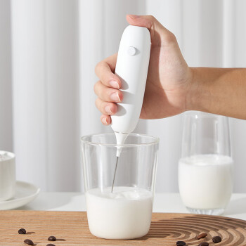 友来福电动打奶泡器咖啡奶泡机 家用牛奶打泡器 手持迷你搅拌打蛋器白色