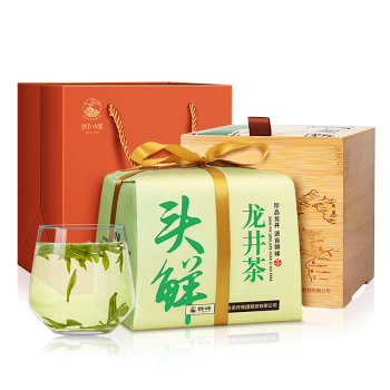 狮峰牌 2024年新茶 明前优品头采特级 头鲜龙井茶绿茶纸包竹盒装250g