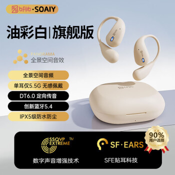 索爱（soaiy）BFB ST6骨传导概念蓝牙耳机无线开放不入耳挂耳式运动跑步骑行 白