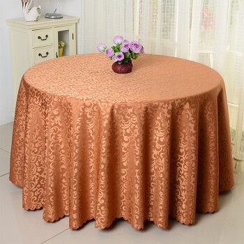 京蓓尔 酒店桌布圆桌台布大圆桌布 平纹方布面直径1.8米 咖啡色