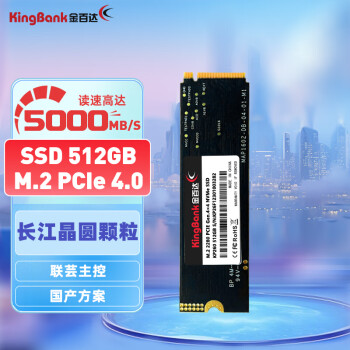 金百达（KINGBANK）512GB SSD固态硬盘 M.2接口(NVME PCIe 4.0x4) 读速5000MB/s  KP260 长江存储晶圆