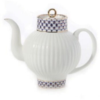 俄皇茶具瓷白钴蓝系列咖啡壶下午茶手绘陶瓷高颜值瓷器 茶壶