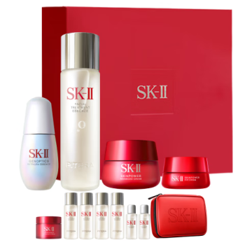 SK-II神仙水230ml+大红瓶面霜80g+小灯泡30ml+眼霜15g护肤品套装sk2
