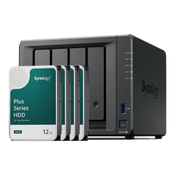 群晖（Synology）DS923+ 搭配4块群晖 Plus系列 HAT3310 12TB硬盘 套装
