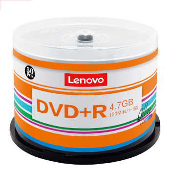 联想 DVD+R 光盘/刻录盘 16速4.7GB 办公系列 桶装50片 空白光盘
