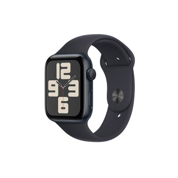 Apple/苹果 Watch SE 2023款智能手表GPS款44毫米午夜色铝金属表壳午夜色运动型表带S/M MRE73CH/A