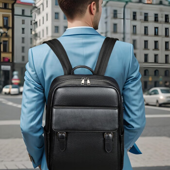玛轮特男士双肩包时尚潮流背包户外旅行包大容量商务电脑包 黑色1个