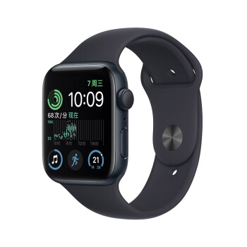 Apple/苹果 Watch SE 2022款智能手表GPS款44毫米午夜色铝金属表壳午夜色运动型表带 MNK03CH/A