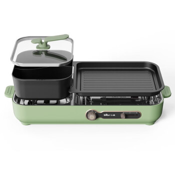 小熊   DKL-C16C1 烤涮一体两用锅 烤肉锅电烤盘 家用电烧烤炉 薄雾绿 单位：台