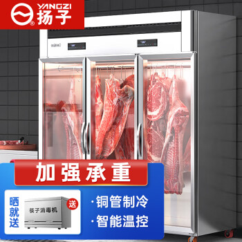 扬子挂肉柜商用牛羊肉保鲜柜冷鲜肉猪肉排酸展示柜冷藏立式冰柜防雾三门豪华款双杠2.0m*1.0m*2.2m