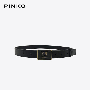 PINKO女士经典徽标细腰带黑色方扣1H20ZCY7M1 2.5cm