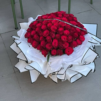 京东鲜花七夕鲜花同城配送99朵高原红玫瑰花束生日礼物纪念日送女友老婆