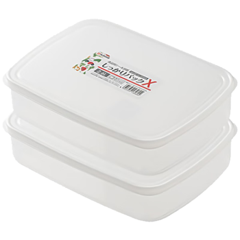 家の物语日本进口冰箱保鲜盒食品级冰箱收纳盒水果蔬菜冷冻盒2.6L 2个