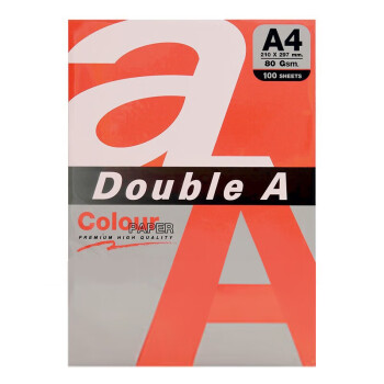 Double A a4纸达伯埃复印纸打印纸100张/包彩色复印纸单包 A4 80g 深红色