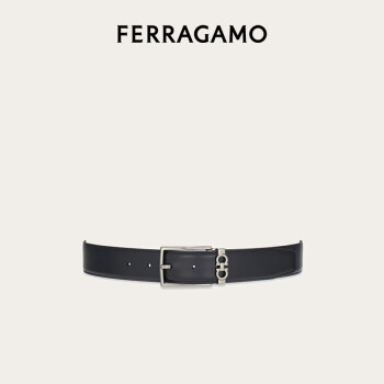 菲拉格慕（Ferragamo）男士黑色双面可调式Gancini皮带 0776302_C  _110