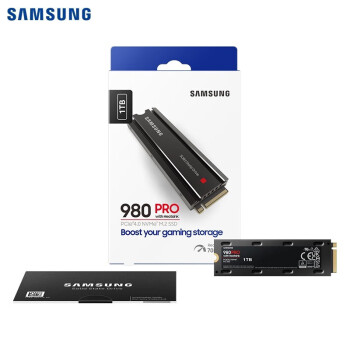 三星（SAMSUNG） 970/980/990PRO M2固态硬盘 NVMe台式机笔记本电脑 980PRO 散热片版(适用台式电脑/PS5) 2TB