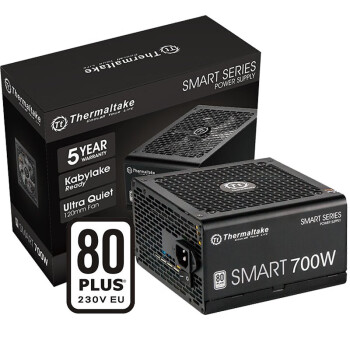 Thermaltake（Tt）额定700W Smart 700W 电脑电源（80PLUS认证/主动式PFC/智能温控风扇/支持背线）