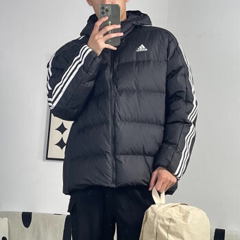 阿迪达斯（adidas）羽绒服男2023冬季新款三道杠运动户外连帽夹克厚外套HZ4429 HZ4429 175/96A/M