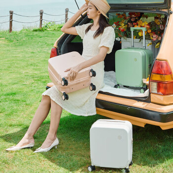 米熙mixi拉杆箱子行李箱小型登机箱14英寸飞机旅行箱包密码箱女粉色36