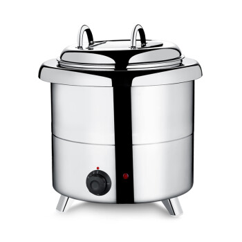 谦华智科304商用电子暖汤煲13升自助餐炉电热保温汤炉直身不锈钢汤煲（小口盖）